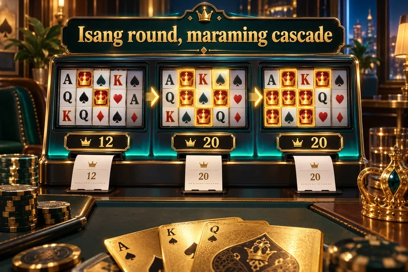 Tatlong kathang-isip na cascade screen na may cumulative counter 12, 20, 20